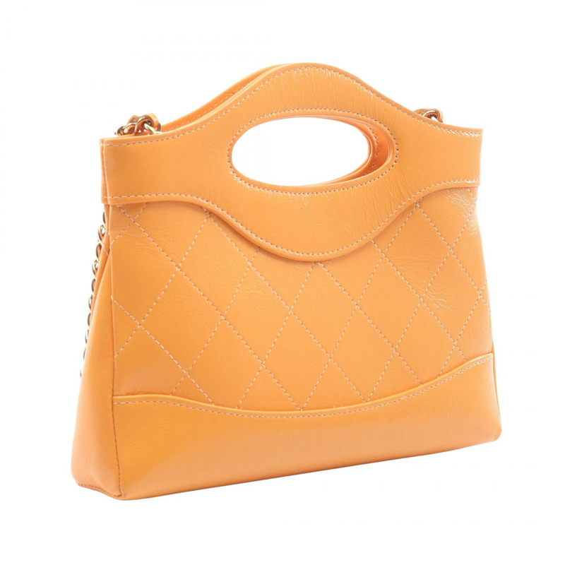 香奈兒 Chanel 31 Nano 鏈條肩背斜背包 AP3656 皮革 橘色 GHW-1