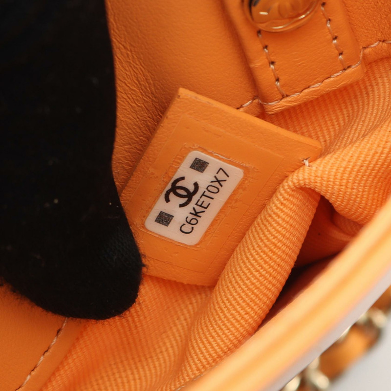 香奈兒 Chanel 31 Nano 鏈條肩背斜背包 AP3656 皮革 橘色 GHW-4