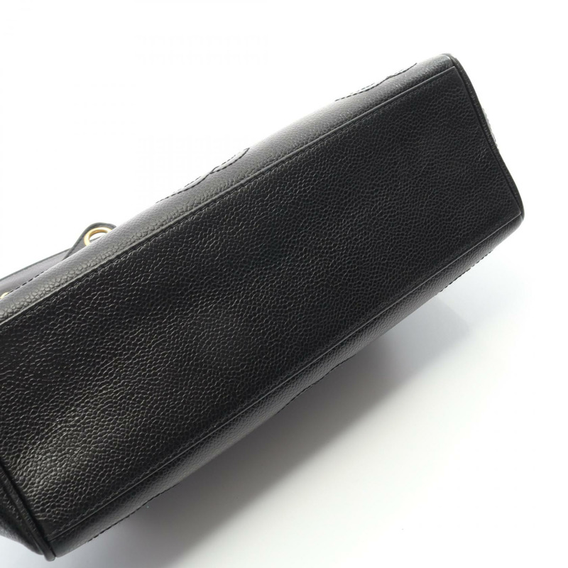 香奈兒三重 COCO 標誌手提鏈條單肩背包，小牛皮材質，黑色，二手，金色五金-6