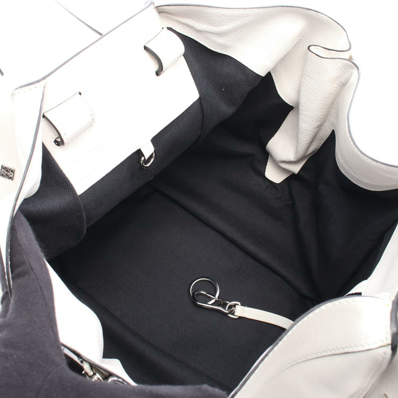 LOEWE Hammock 中型 2Way 單肩手提包 白色 皮革 二手 女款-2