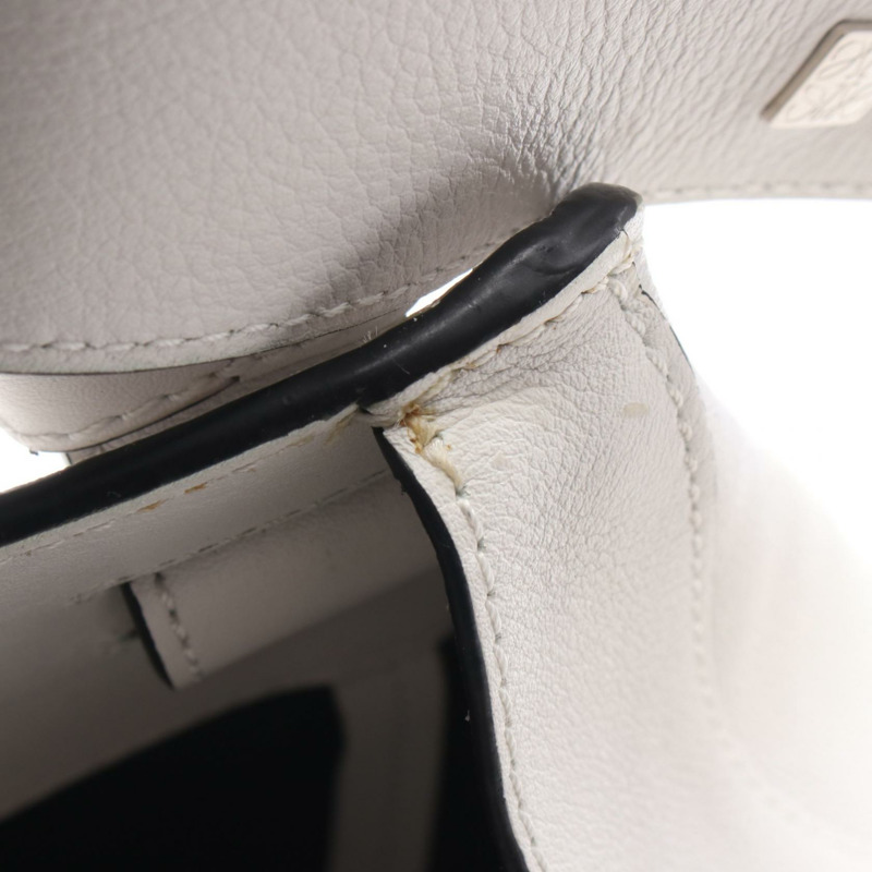 LOEWE Hammock 中型 2Way 單肩手提包 白色 皮革 二手 女款-6