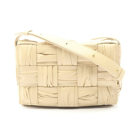 BOTTEGA VENETA Cassette 肩挎包 717089 皮革 米色 二手 女士
