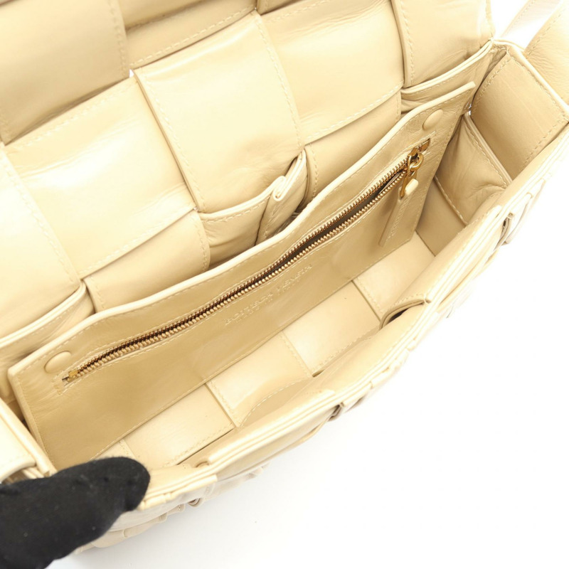 BOTTEGA VENETA Cassette 肩挎包 717089 皮革 米色 二手 女士-2