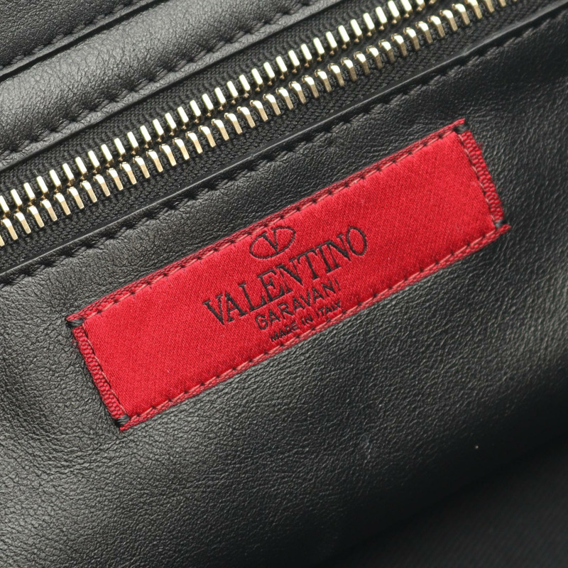 Valentino 鉚釘雙肩手提包，黑色真皮，二手女款-3