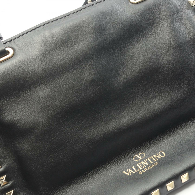 Valentino 鉚釘雙肩手提包，黑色真皮，二手女款-4