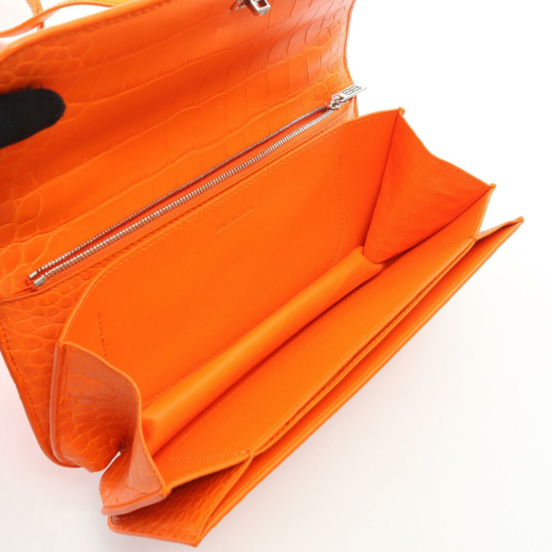BALENCIAGA GOSSIP 單肩包 67469323ECY7511 皮革 橘色 二手 女士-2
