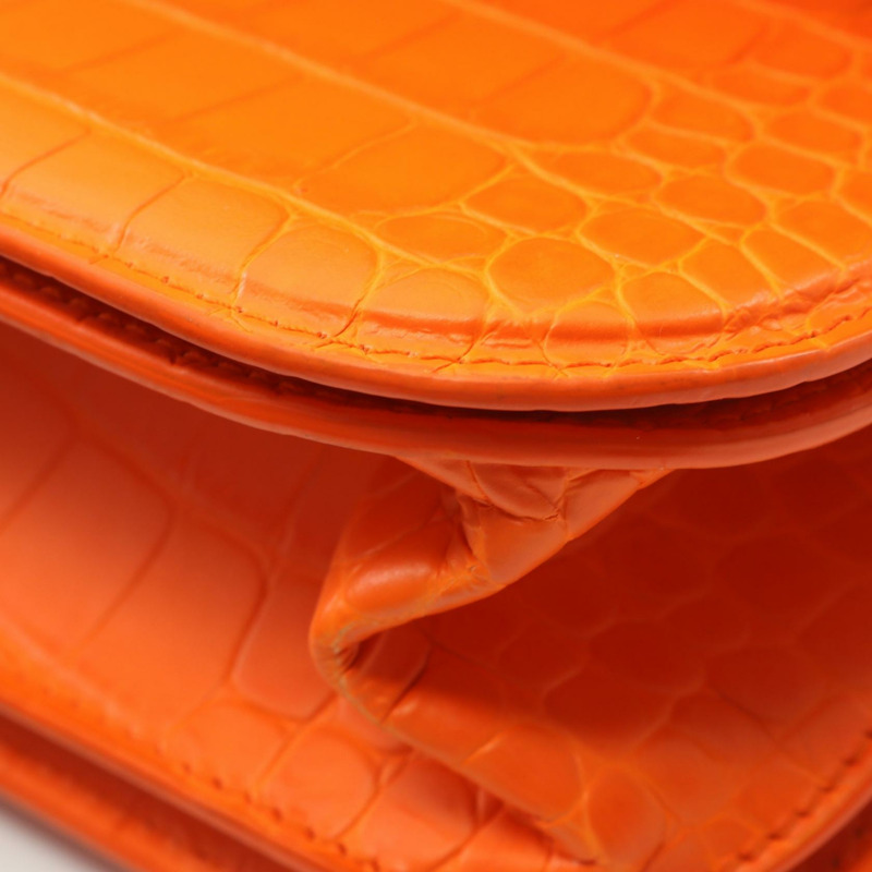 BALENCIAGA GOSSIP 單肩包 67469323ECY7511 皮革 橘色 二手 女士-6