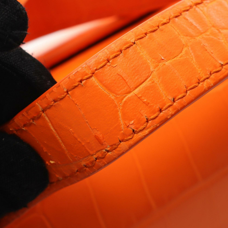 BALENCIAGA GOSSIP 單肩包 67469323ECY7511 皮革 橘色 二手 女士-7