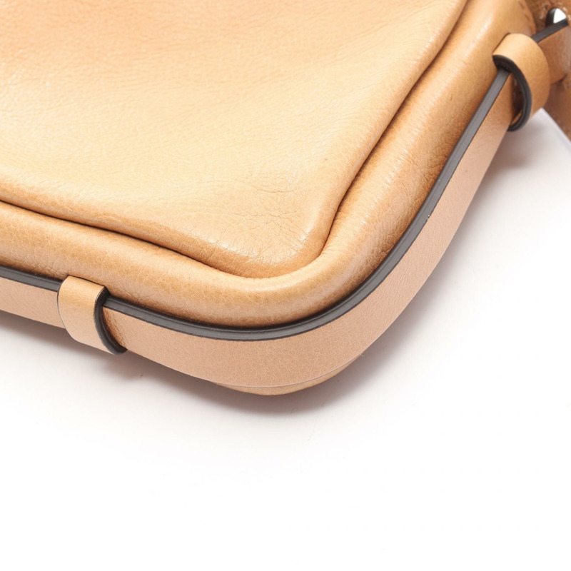 FENDI Simply FENDY 迷你肩背包 8BS097 皮革 米色 自然色 二手 女士-4