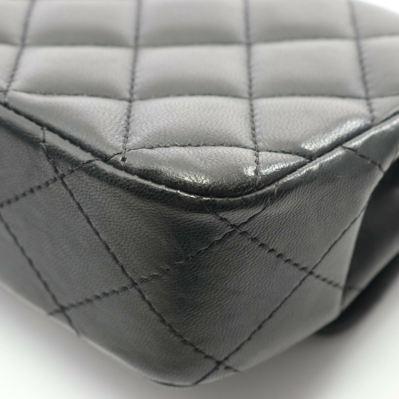 香奈兒迷你絎縫鏈條斜背包 A65050 羊皮黑色-7