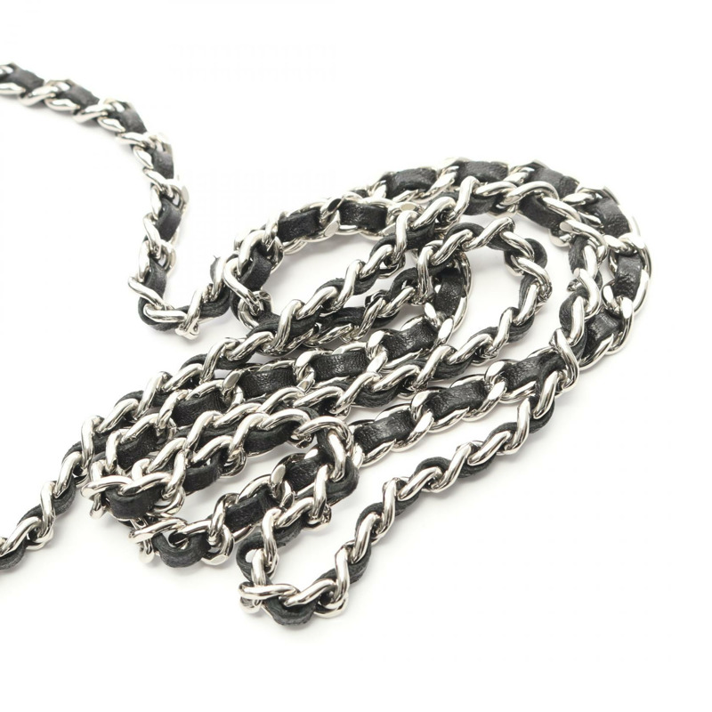 香奈兒迷你絎縫鏈條斜背包 A65050 羊皮黑色-9