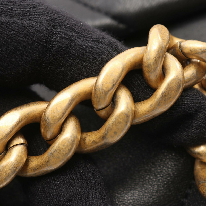 香奈兒 19 dix-neuf Matelasse 鏈條斜背包 AS1160 皮革 黑色 二手-6