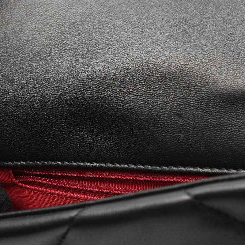 香奈兒 19 dix-neuf Matelasse 鏈條斜背包 AS1160 皮革 黑色 二手-9