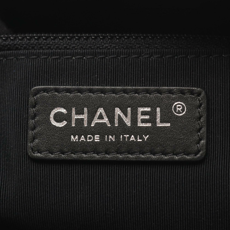 香奈兒 (CHANEL) 絎縫鏈條肩背包，羊皮材質，黑色，二手，女士 Coco CC 標誌-3