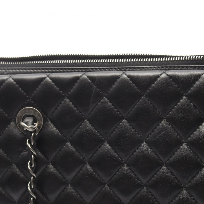 香奈兒 (CHANEL) 絎縫鏈條肩背包，羊皮材質，黑色，二手，女士 Coco CC 標誌-7
