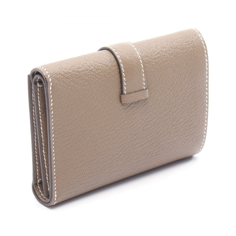 愛馬仕 Bearn Combine 三折皮夾 Z 字形皮夾 山羊皮 SHW 灰褐色 二手 女士-1