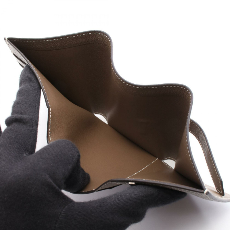 愛馬仕 Bearn Combine 三折皮夾 Z 字形皮夾 山羊皮 SHW 灰褐色 二手 女士-6