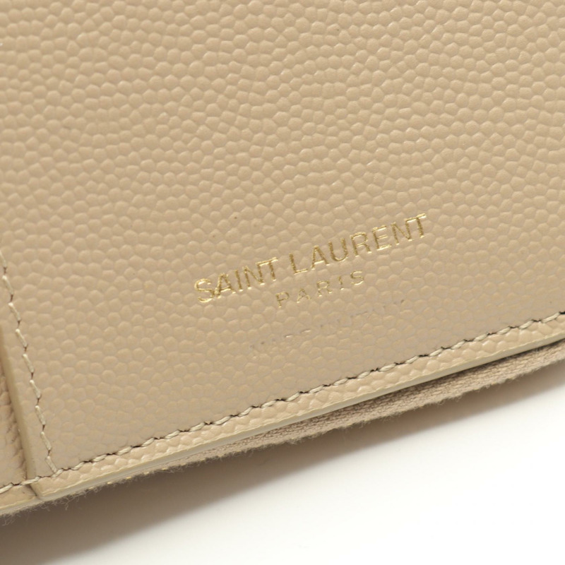 SAINT LAURENT PARIS Monogram 雙折皮夾 668288BOW012721 皮革 米色 二手-4