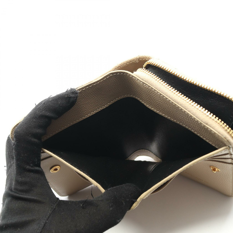 SAINT LAURENT PARIS Monogram 雙折皮夾 668288BOW012721 皮革 米色 二手-8