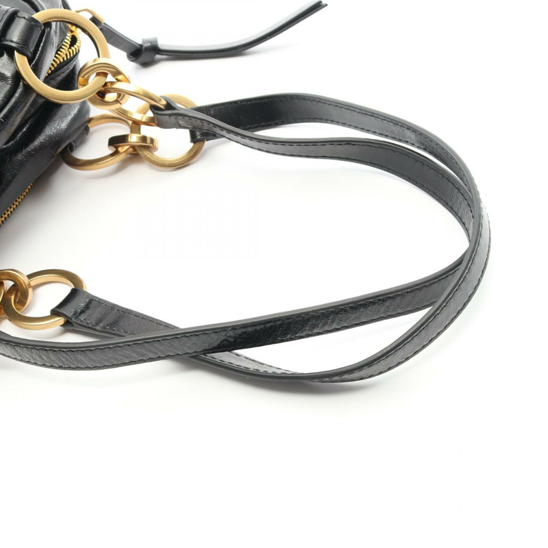 PRADA 黑色真皮迷你單肩手提包，二手女款-5