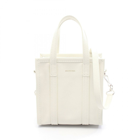 巴黎世家 (BALENCIAGA) BAZAR SOPPER XXS 斜背包 513988 白色皮革 二手 女士