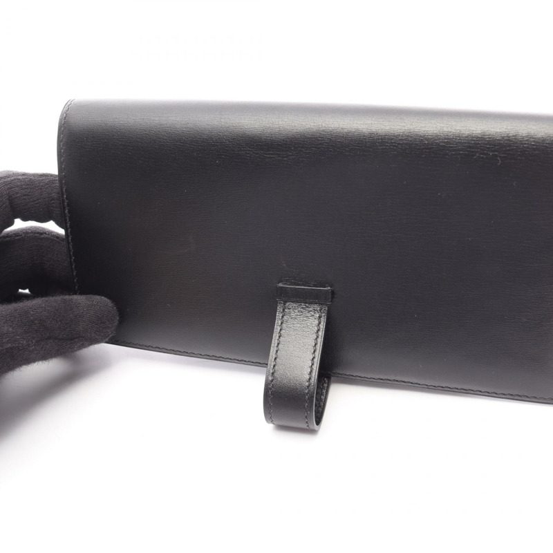 愛馬仕 Bearn Soufflet 雙折皮夾，黑色，盒式小牛皮，二手，女士款，附五金配件。-14