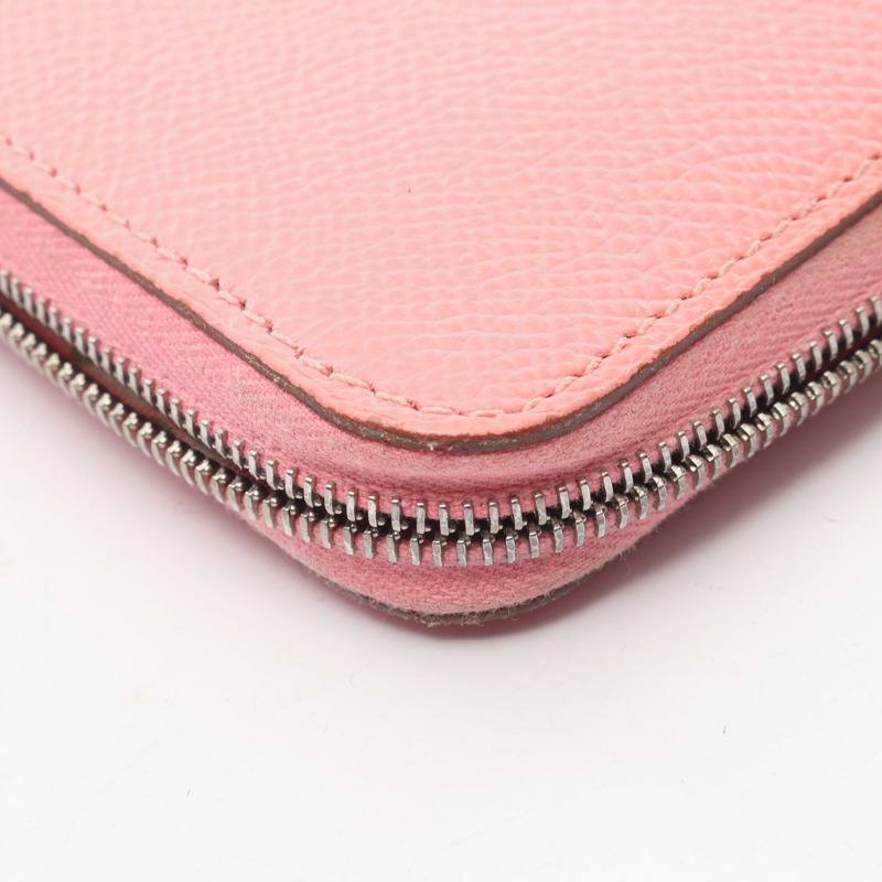 HERMES Azap Compact Silkin 圓形皮夾 Epsom 皮革玫瑰五彩紙屑二手 SHW Y-7