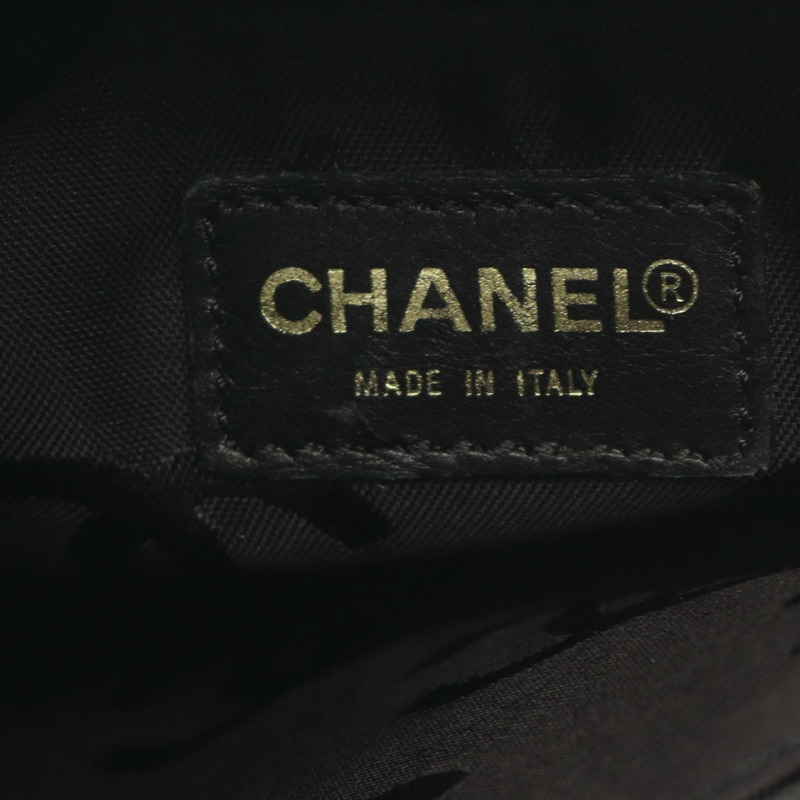 香奈兒 (CHANEL) 野性縫線手提包，黑色皮革，二手，女士，金色五金，CC標誌，Coco-3