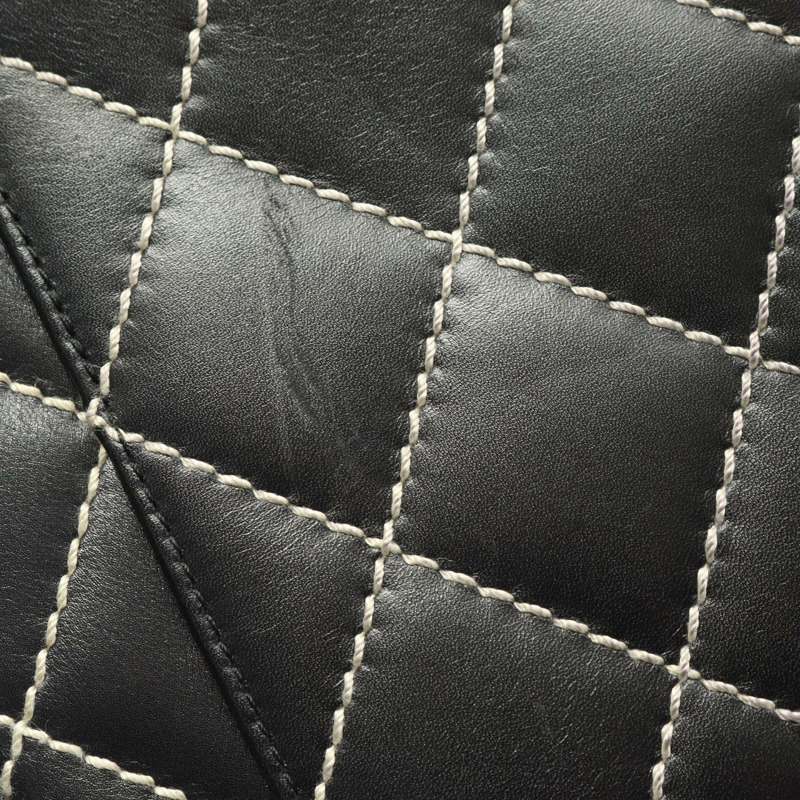 香奈兒 (CHANEL) 野性縫線手提包，黑色皮革，二手，女士，金色五金，CC標誌，Coco-9