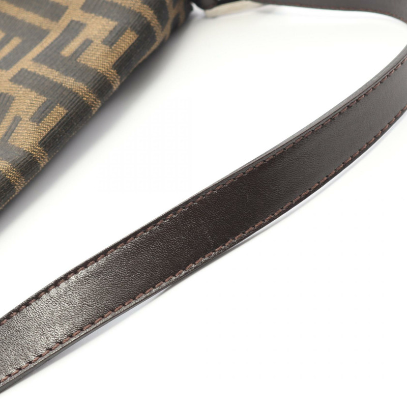 FENDI Mamma 水桶包 Zucca 單肩手提包 帆布皮革棕色 二手女士-7