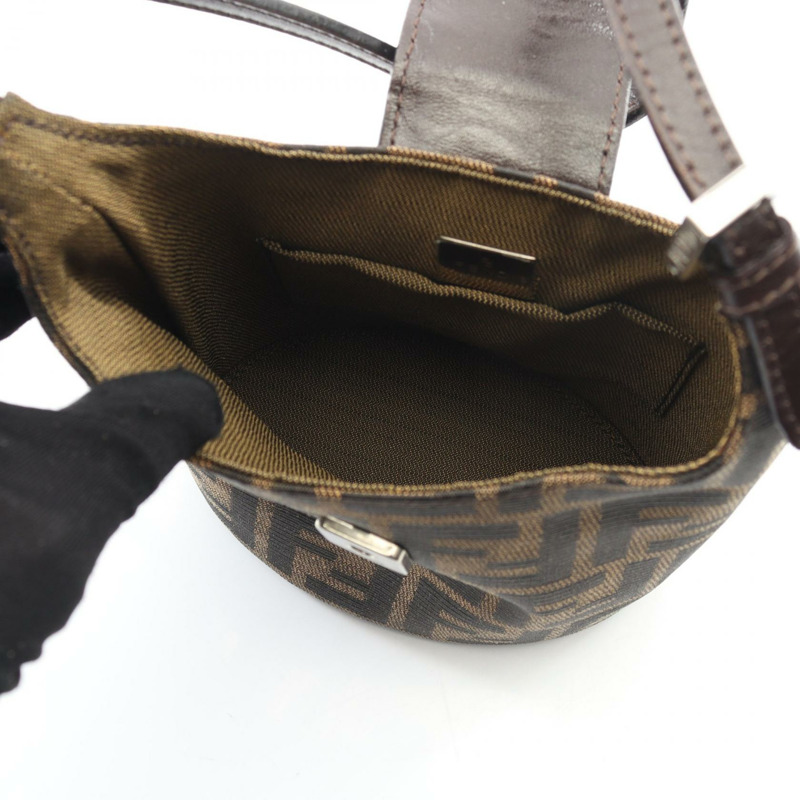 FENDI Zucca 肩背包 帆布皮革 棕色 二手 女士-2