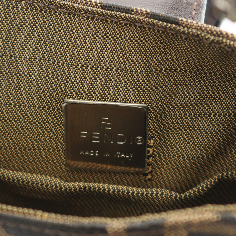 FENDI Zucca 肩背包 帆布皮革 棕色 二手 女士-3