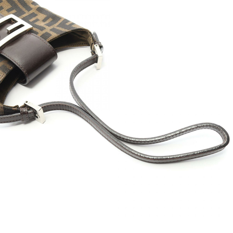 FENDI Zucca 肩背包 帆布皮革 棕色 二手 女士-8