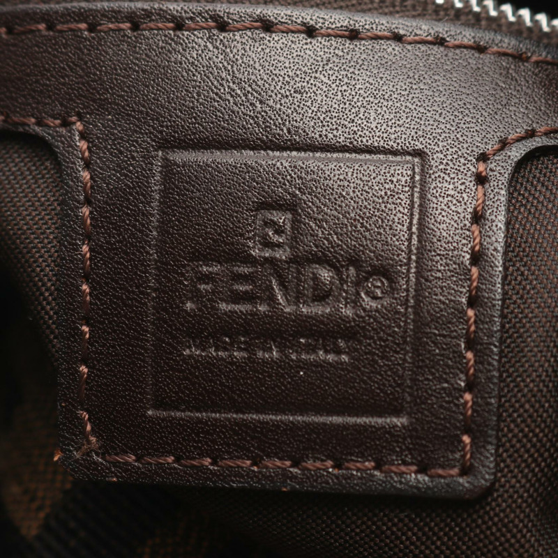 FENDI Mamma 水桶肩背包 帆布皮革 棕色 黑色 二手 女士-3