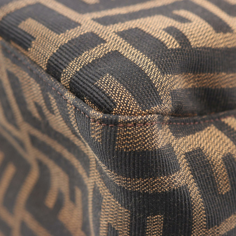 FENDI Mamma 水桶肩背包 帆布皮革 棕色 黑色 二手 女士-4