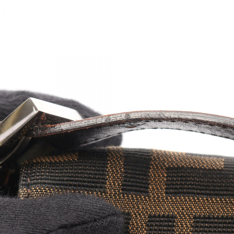 FENDI Mamma 水桶肩背包 帆布皮革 棕色 黑色 二手 女士-8