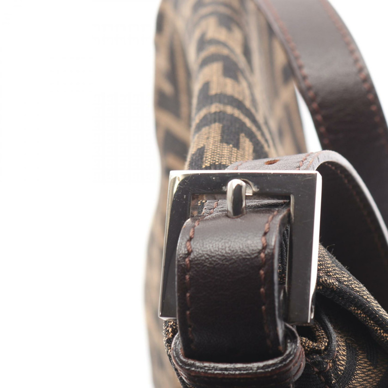 FENDI Mamma 水桶肩背包 帆布皮革 棕色 黑色 二手 女士-9