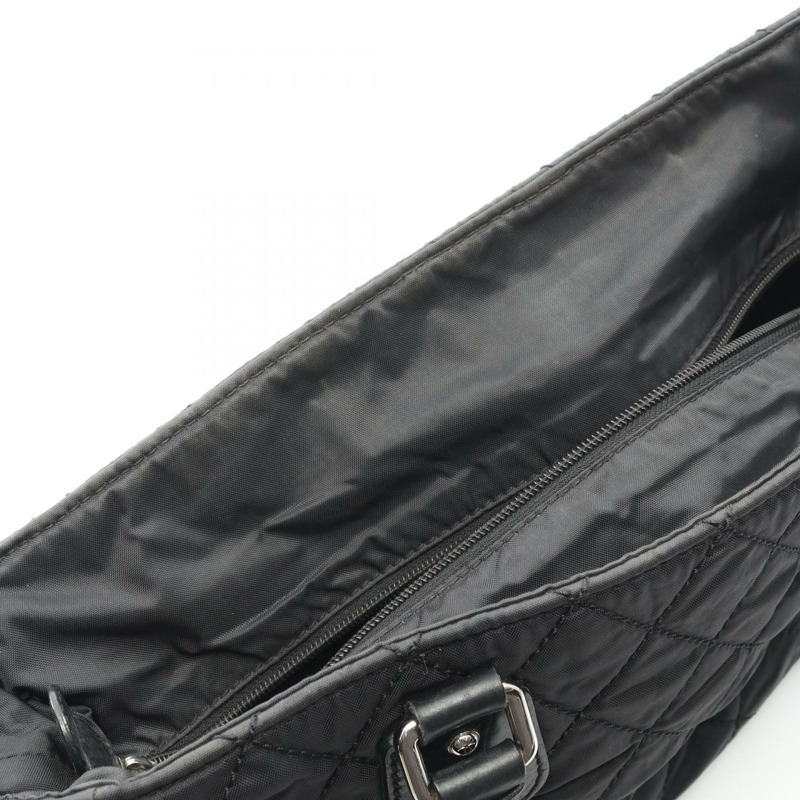 香奈兒巴黎紐約系列手提包，尼龍皮革材質，黑色，二手，女士CC Coco標誌-5