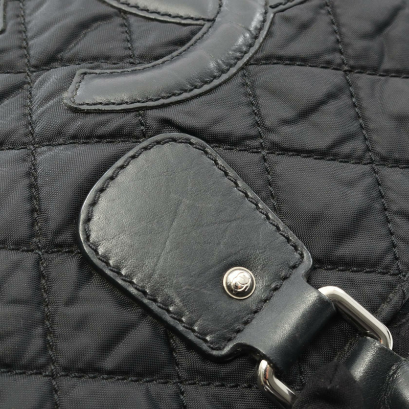 香奈兒巴黎紐約系列手提包，尼龍皮革材質，黑色，二手，女士CC Coco標誌-9