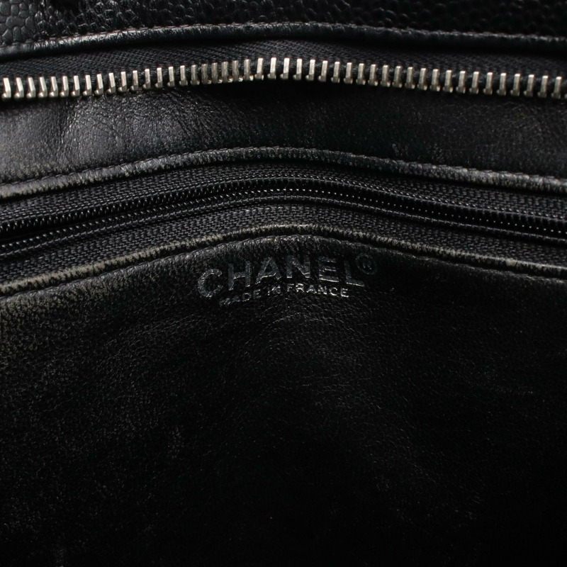 香奈兒 (CHANEL) Medallion 手提包，黑色粒面小牛皮，二手女士 SHW CC Coco-3