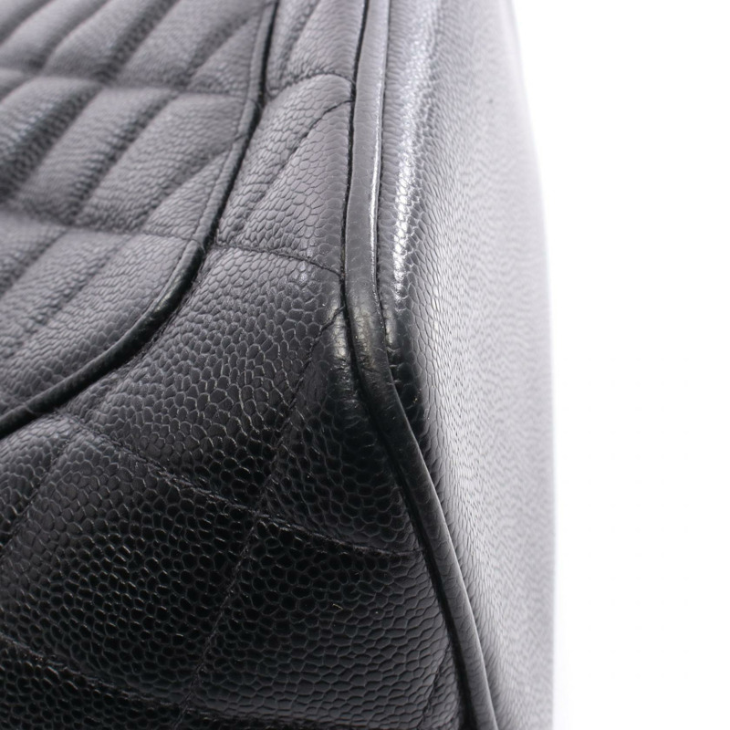 香奈兒 (CHANEL) Medallion 手提包，黑色粒面小牛皮，二手女士 SHW CC Coco-6