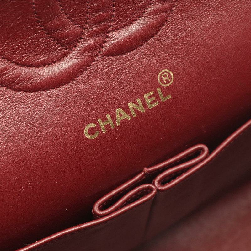 香奈兒 (CHANEL) Matelasse W 翻蓋鏈條單肩背包，羊皮材質，黑色，二手，金色五金，CC-3