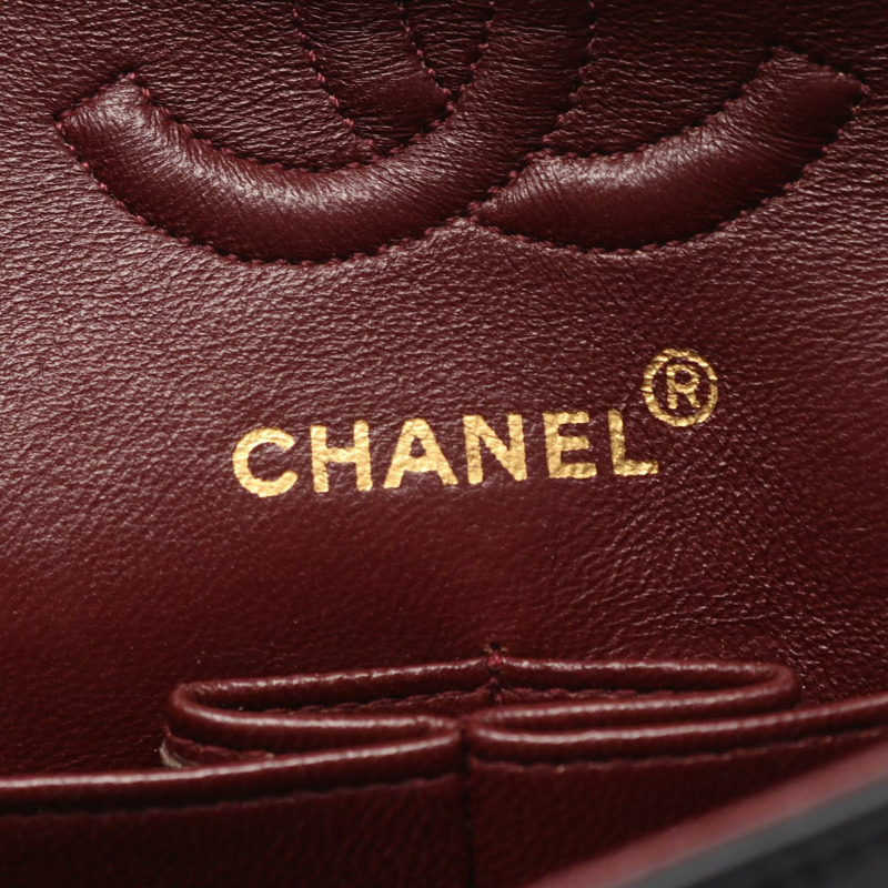 香奈兒 (CHANEL) Matelasse W 翻蓋鏈條單肩包，羊皮材質，黑色，二手，金色五金-3