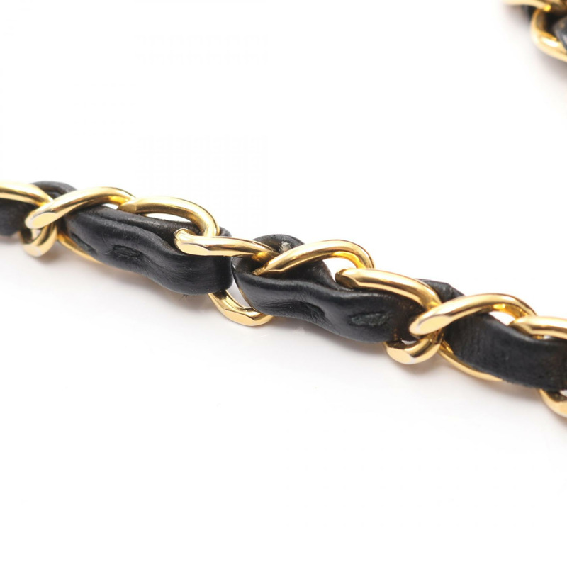 香奈兒 (CHANEL) Matelasse W 翻蓋鏈條單肩包，羊皮材質，黑色，二手，金色五金-11