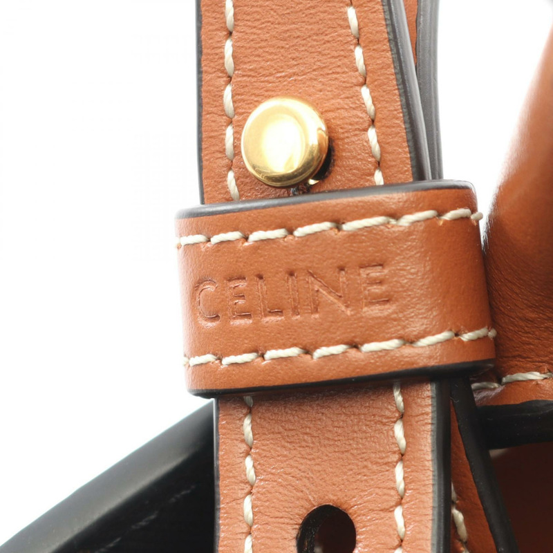 CELINE 小號筆電 Cabas Triomphe 托特斜背包，帆布皮革材質，二手-3