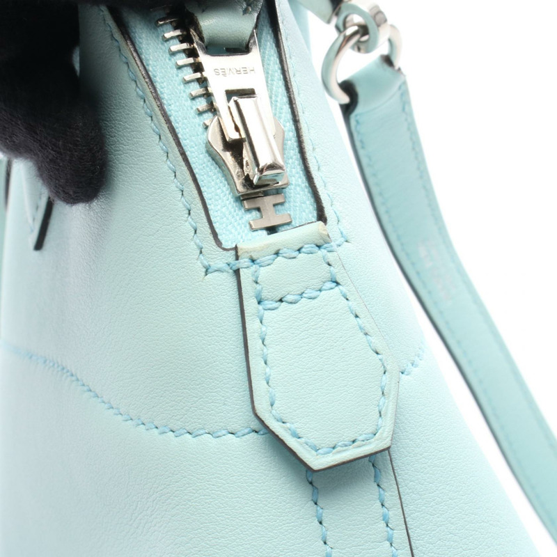 愛馬仕 Bolide27 單肩手提包，Swift 皮革，藍色 Zephyr 色，二手，女士，帶五金配件。-6