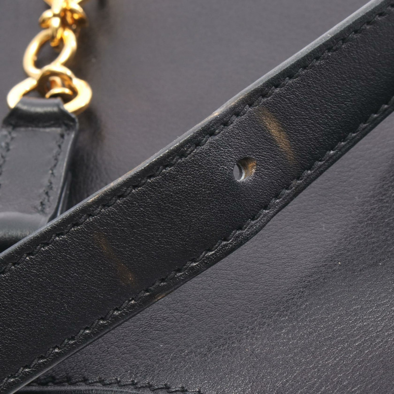 愛馬仕 Trim24 Duo 肩包/斜背包，Evergrain 皮革，黑色，二手，金色五金-8