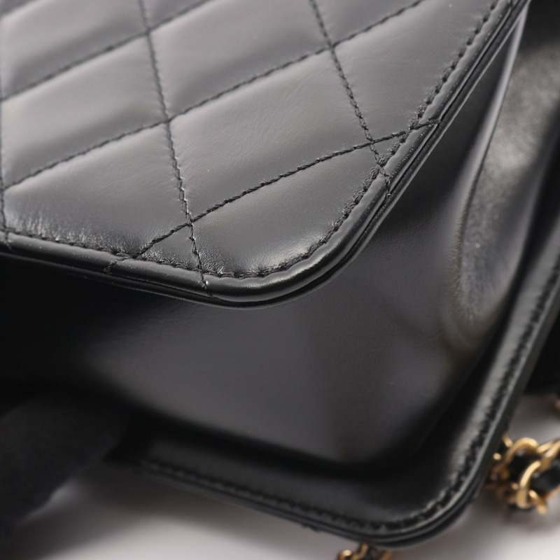 香奈兒 (CHANEL) 絎縫鏈條斜背包 AS2615 羊皮 黑色 GHW-10