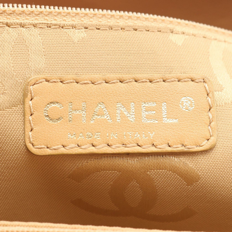 香奈兒 (CHANEL) 野性縫線托特單肩包，米色皮革，二手，女士，金色五金-3