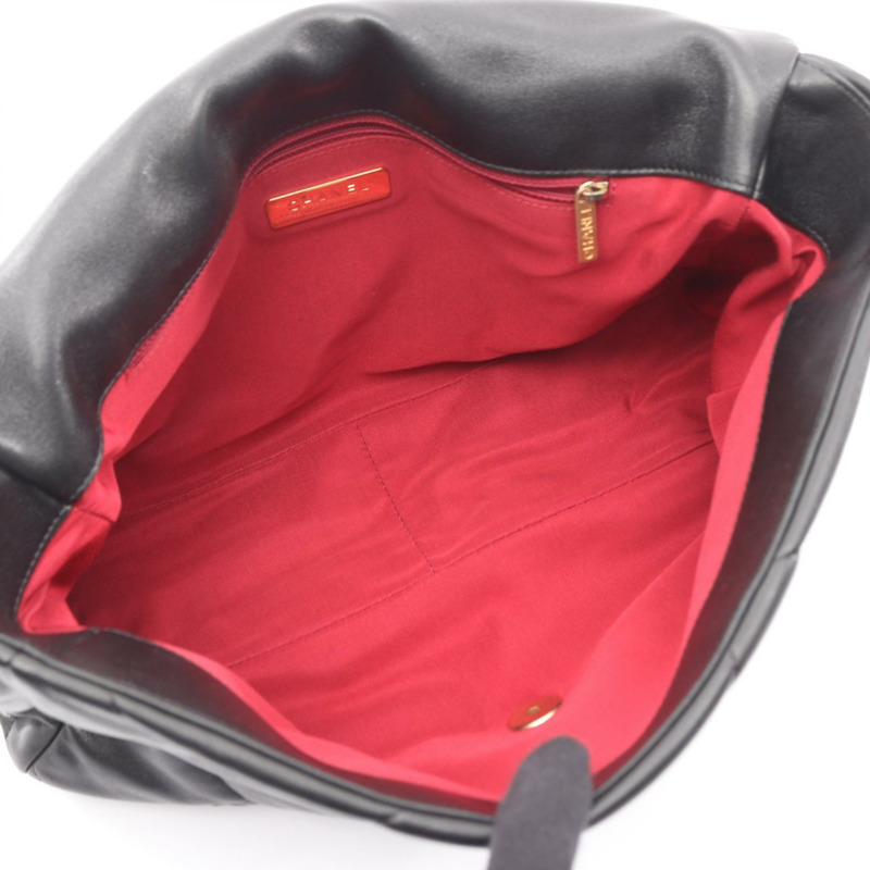 香奈兒 19 dix-neuf 超大鏈條單肩包 羊皮 黑色 二手 女士-2